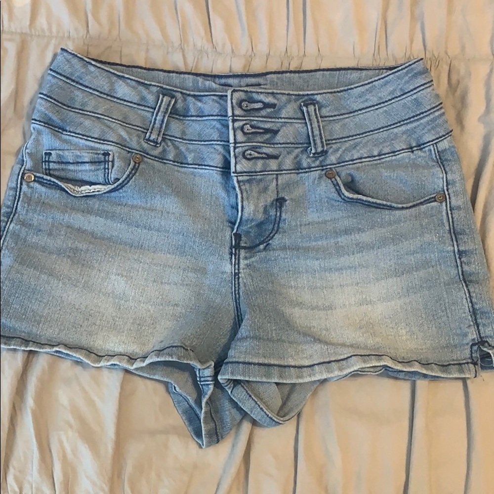 High rise Blue spice denim shorts